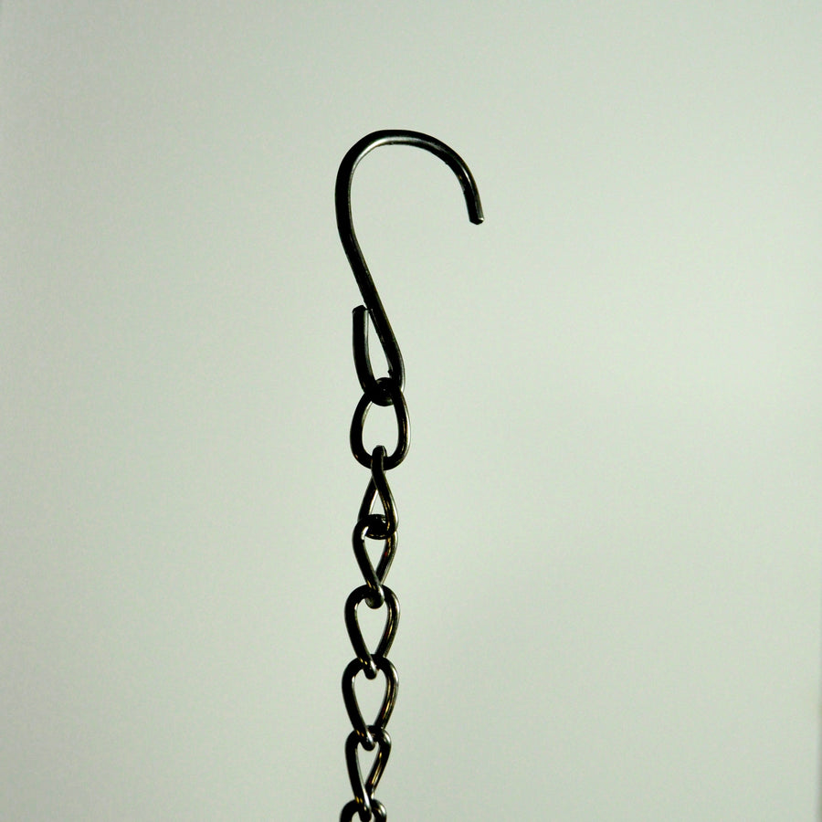 metal chain with hook hanging air plant holder display